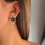 گوشواره مینا کاری پلنگی کد 310896