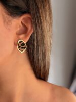 گوشواره مینا کاری پلنگی کد 310896