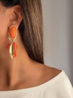 گوشواره سنگی آویزدار کد 310898 - تصویر 5
