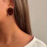 گوشواره میناکاری بیضی کد 310905