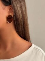 گوشواره میناکاری بیضی کد 310905