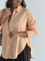 شومیز لینن برش دار کد 220748 - تصویر 8