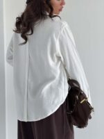 شومیز لینن برش دار کد 220748 - تصویر 11