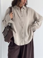 شومیز لینن برش دار کد 220748 - تصویر 14