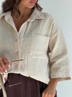 شومیز تک جیب اسلپ کد 220747 - تصویر 18