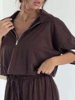 ست تیشرت و شلوار نیم زیپ کد 160996 - تصویر 16