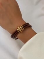 دستبند چرم چند تیکه کد 310949 - تصویر 3