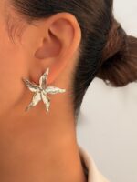 گوشواره ستاره چروک کد 310936 - تصویر 2