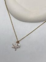 گردنبند ستاره دریایی و مروارید کد 310961 - تصویر 2