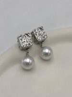 گوشواره چروک تک مروارید کد 310967 - تصویر 3