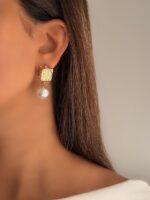 گوشواره چروک تک مروارید کد 310967 - تصویر 2