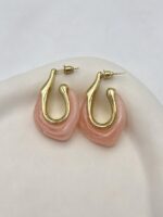 گوشواره میناکاری سنگی کد 310959 - تصویر 3