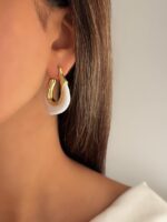 گوشواره میناکاری سنگی کد 310959 - تصویر 2