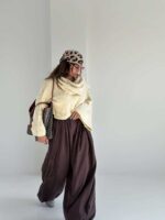 پلیور بافتنی یقه شالی NISAN کد 201098 - تصویر 3