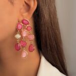 گوشواره سنگی آویزدار کد 311098