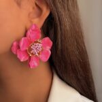 گوشواره مینا کاری گلی کد 311097