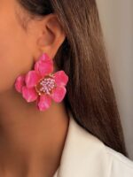 گوشواره مینا کاری گلی کد 311097
