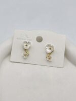 گوشواره خطی گل دار کد 311083 - تصویر 2