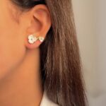 گوشواره خطی گل دار کد 311083