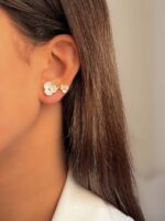 گوشواره خطی گل دار کد 311083