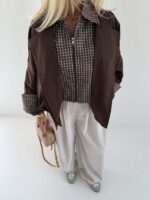 کت بارونی یقه 4 خونه کد 120464 - تصویر 3