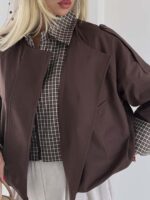 کت بارونی یقه 4 خونه کد 120464 - تصویر 2