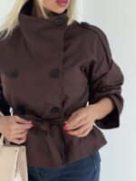 کت بارونی یقه ایستاده کد 120466 - تصویر 2