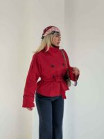 کت بارونی یقه ایستاده کد 120466 - تصویر 15