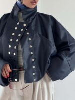 کت چرم 2 تیکه پانچی کد 120463 - تصویر 2